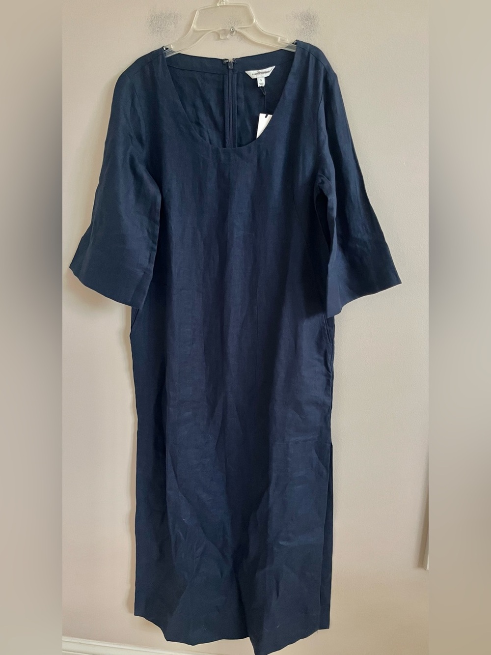NWT-Banana Republic Navy Linen Scoop-Neck Maxi Dress, Small